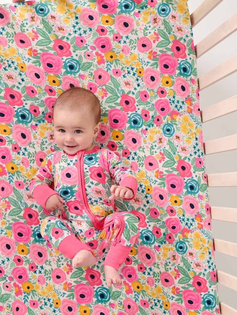Little Sleepies Secret Garden Floral Bamboo Fitted Crib Sheet Standard